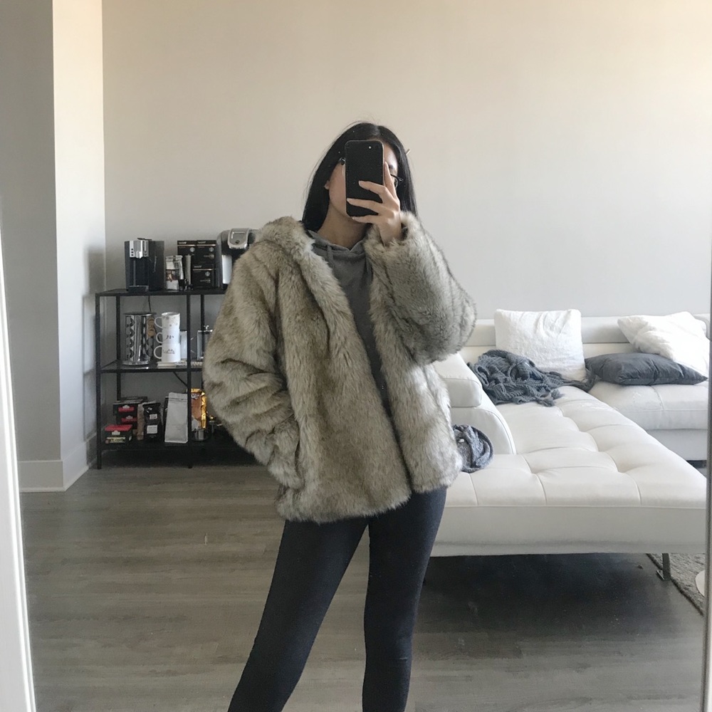 Faux fur coat